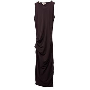 Standard James Perse Ruched Maxi Dress Plum Purple Stretch Cotton Boho Summer